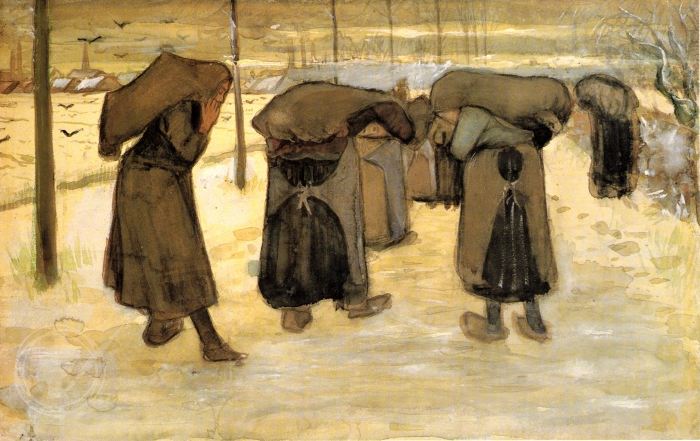 《女矿工运煤》1882年,梵高
